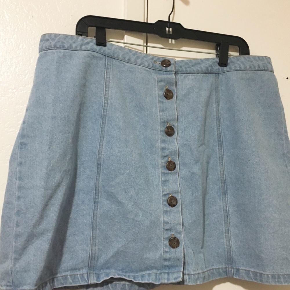 Plus size mini denim skirt